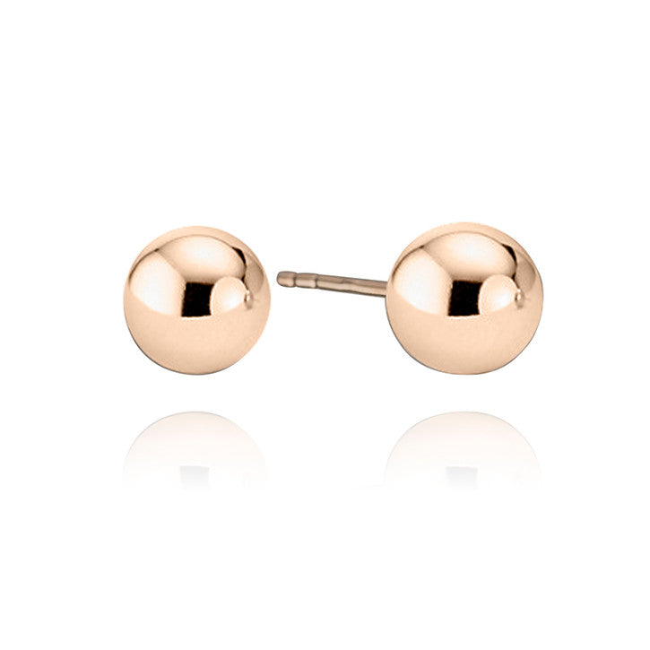 14k Rose Gold Petite Ball Studs