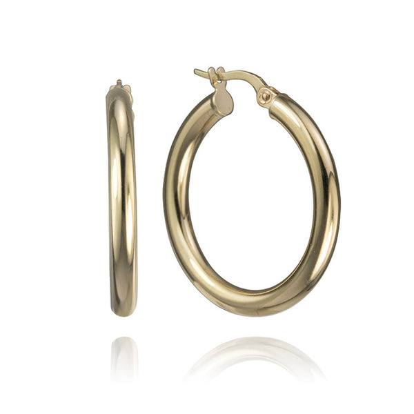 14k Yellow Gold Bold Hoops