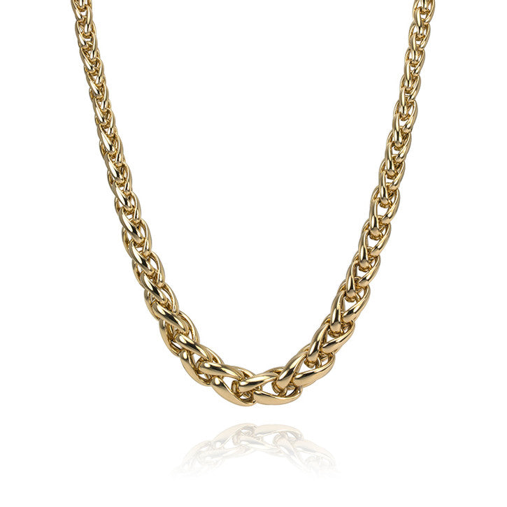 18k Yellow Gold Wheat Link Chain
