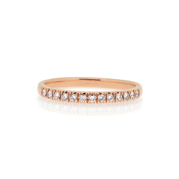14k Rose Gold Half Eternity Stacker