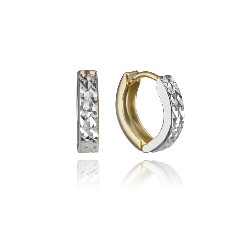10k Two-Tone Mini Hoops