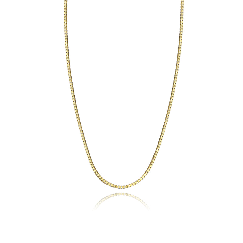 14k Yellow Gold 16" Thin Box Link Chain