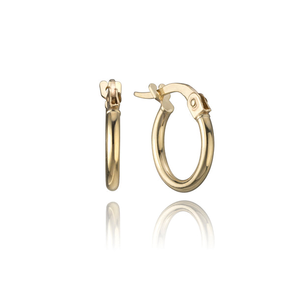 14k Yellow Gold Mini Thin Hoop
