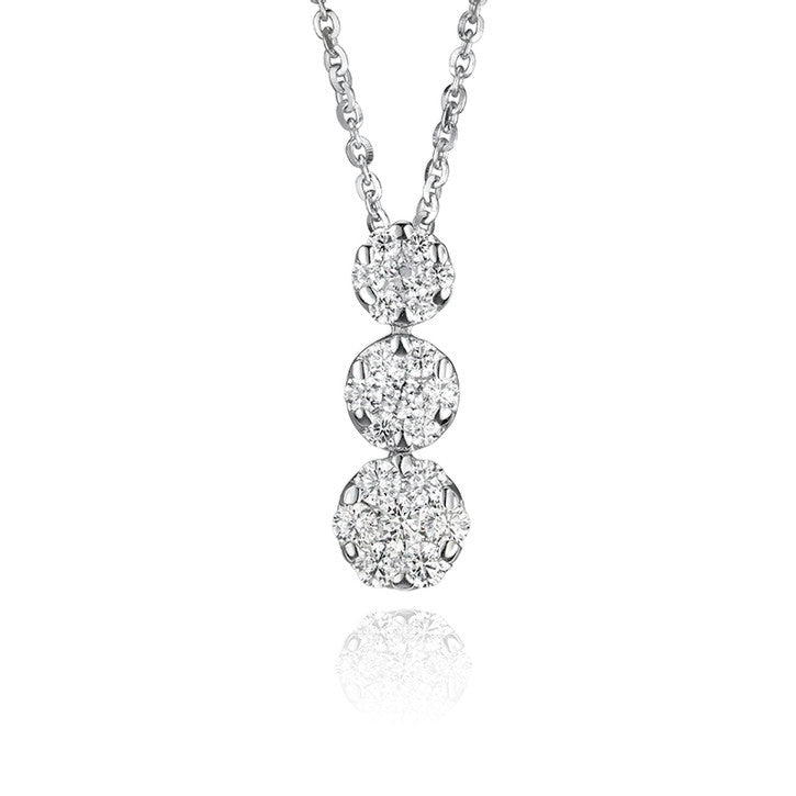 18k White Gold and Cubic Zirconia Drop Necklace