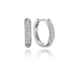 14K White Gold PavÃ© Diamond Earrings