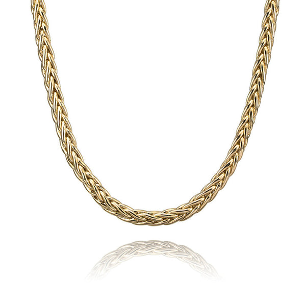 10k Yellow Gold Hollow Franco Link Necklace