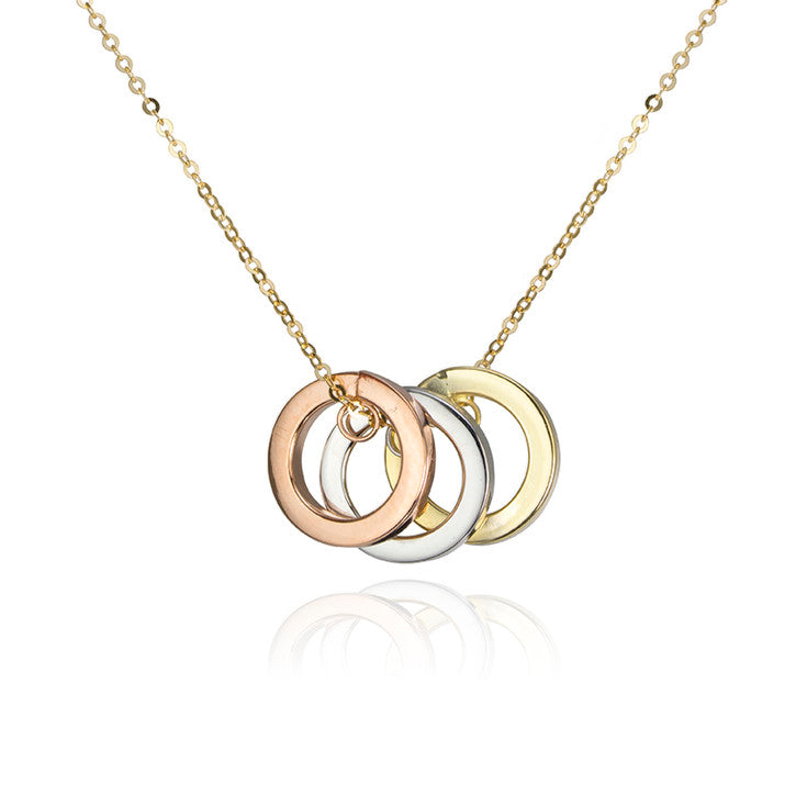 18k Multi Coloured Triple Eternity Ring Pendant