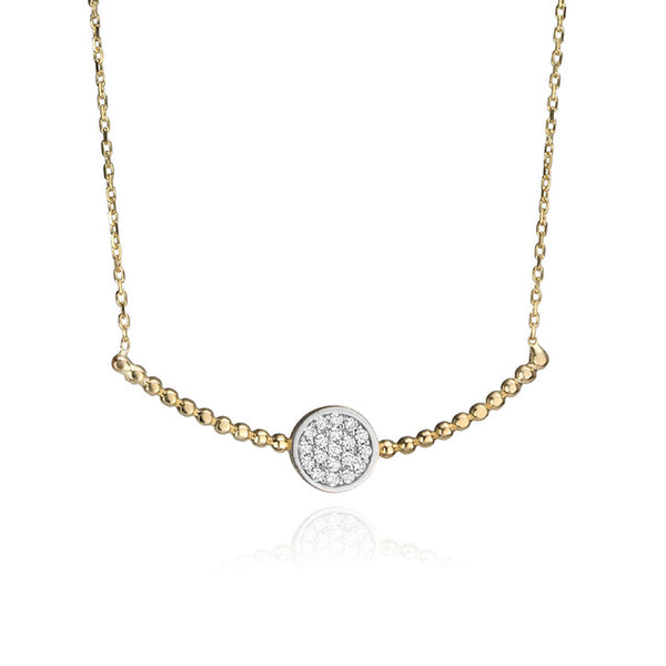 14k Yellow Gold and Cubic Zirconia Necklace